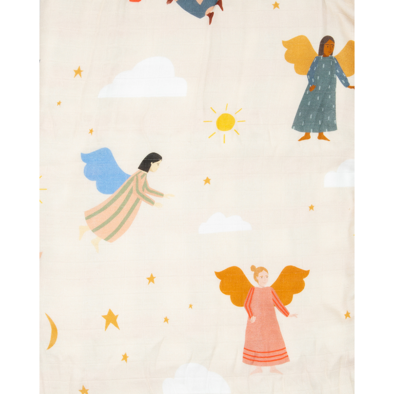 Be A Heart Guardian Angels Deluxe Muslin Baby Blanket Quilt Swaddling & Receiving Blankets Misty Rose