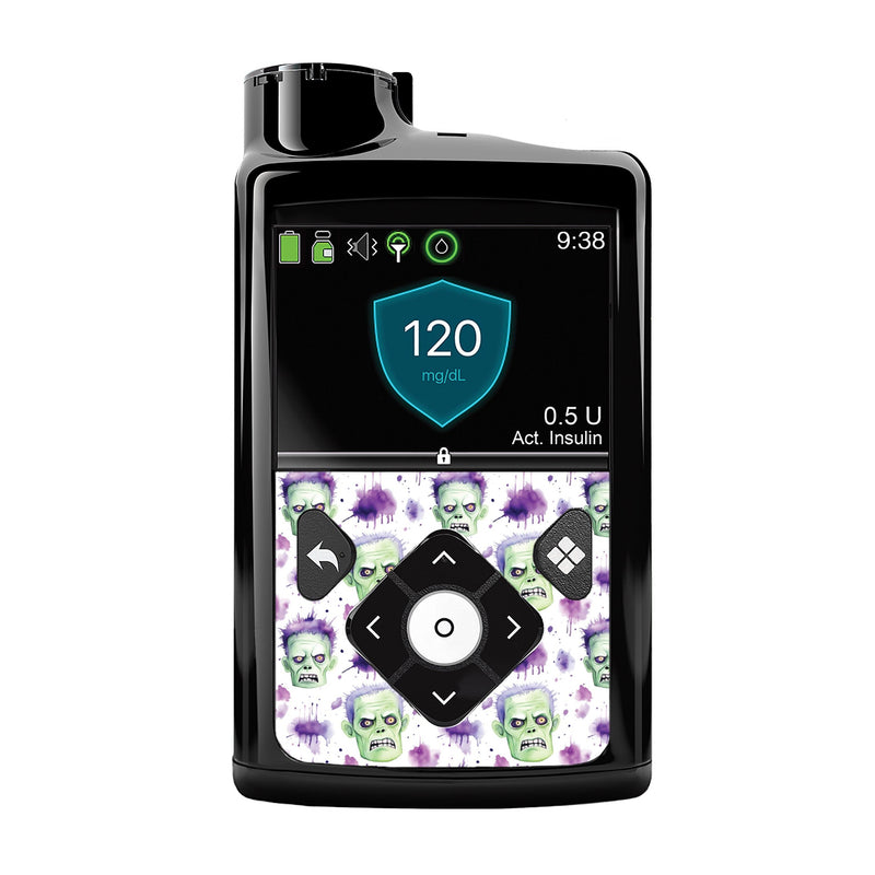 Peelz Frankenmonster for Medtronic MiniMed 770G & 780G Peelz/Stickers Black Whole System Peelz (front back + clip),Front Peelz