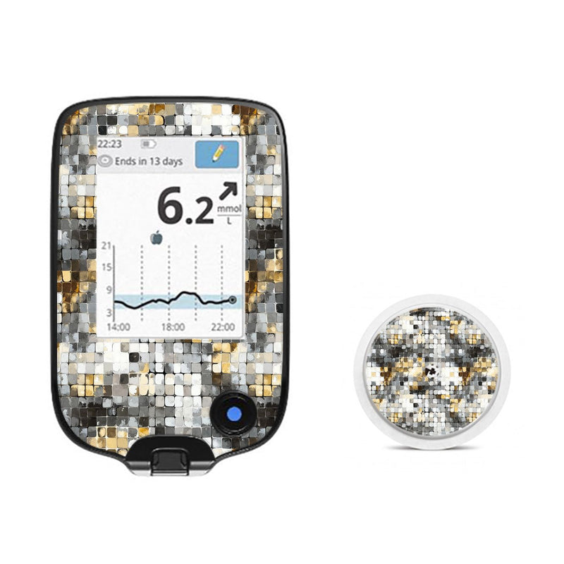 Peelz Champagne Glow Freestyle Libre 2 Peelz/Stickers White Smoke Receiver + Sensor,Sensor Only