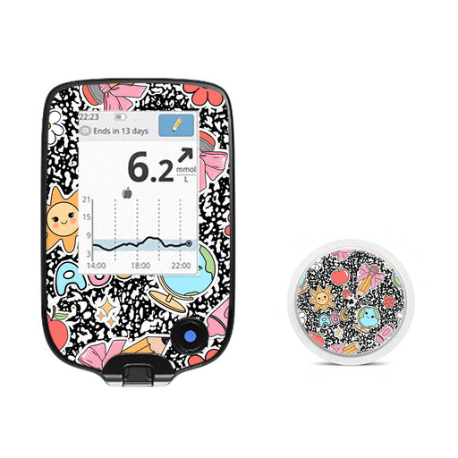 Peelz Cute Class Freestyle Libre 2 Sticker - Pump Peelz Peelz/Stickers White Smoke Receiver + Sensor,Sensor Only