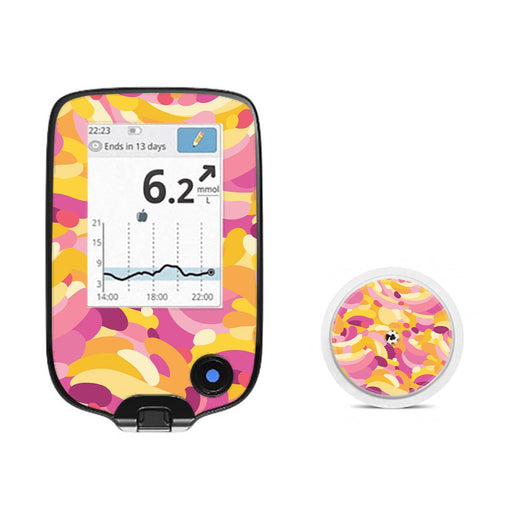 Peelz Jelly Swirl Freestyle Libre 2 Sticker - Pump Peelz Peelz/Stickers White Smoke Receiver + Sensor,Sensor Only