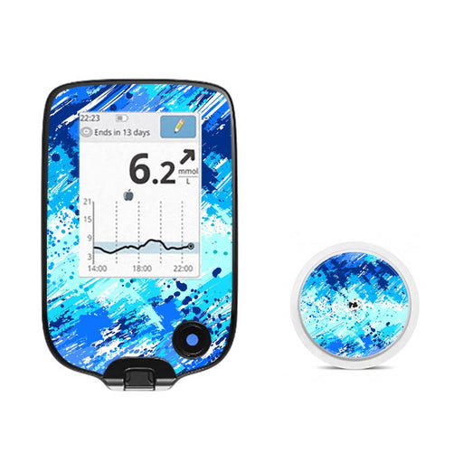 Peelz Beta Blue Sticker Freestyle for Freestyle Libre 2 Peelz/Stickers White Smoke Receiver + Sensor,Sensor Only