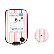 Peelz Peppermint Stripes Freestyle Libre 2 Sticker - Pump Peelz Peelz/Stickers White Smoke Receiver + Sensor