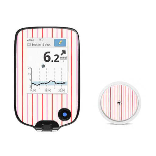 Peelz Peppermint Stripes Freestyle Libre 2 Sticker - Pump Peelz Peelz/Stickers White Smoke Receiver + Sensor