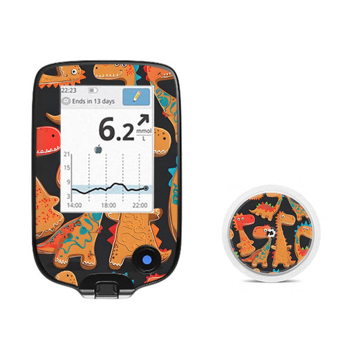 Peelz Jurassic Gingerbread Freestyle Libre 2 Sticker - Pump Peelz Peelz/Stickers White Smoke Receiver + Sensor
