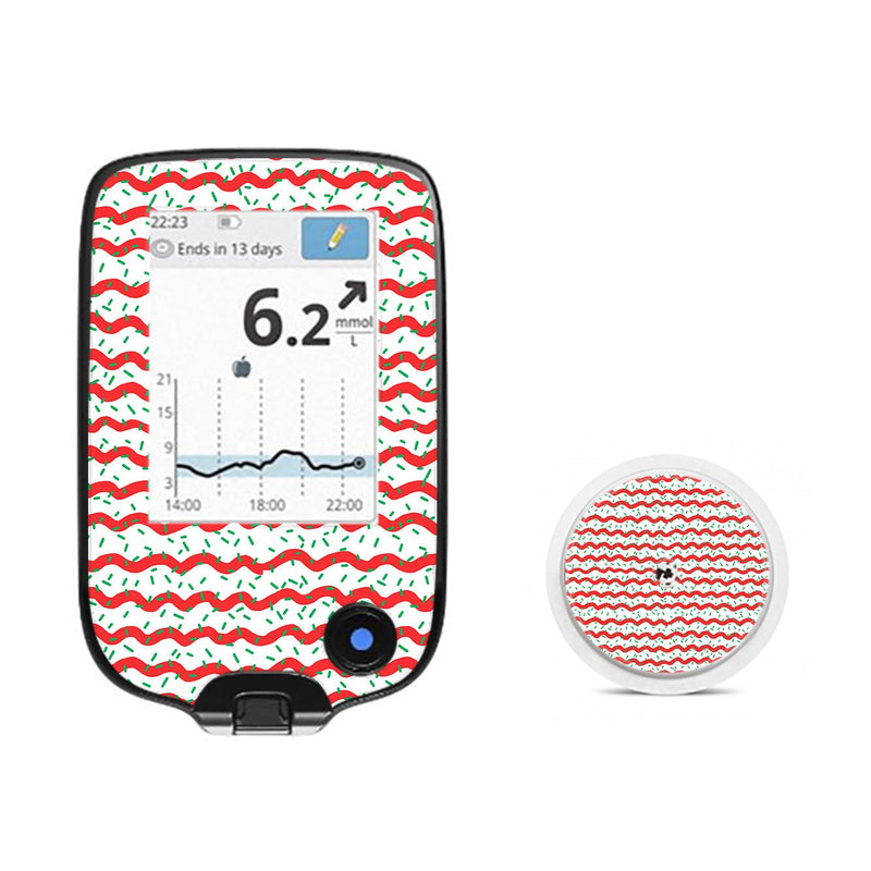 Peelz Christmas Icing Freestyle Libre 2 Sticker - Pump Peelz Peelz/Stickers White Smoke Receiver + Sensor