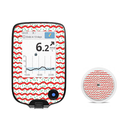 Peelz Christmas Icing Freestyle Libre 2 Sticker - Pump Peelz Peelz/Stickers White Smoke Receiver + Sensor