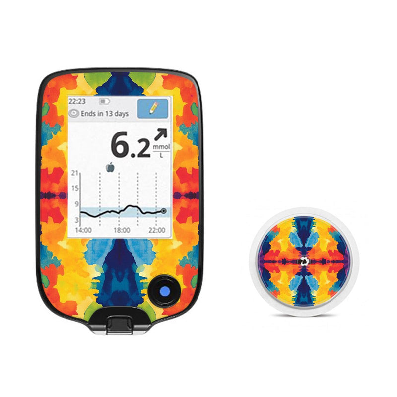 Peelz Bright Tie Dye Freestyle Libre 2 Peelz/Stickers White Smoke Receiver + Sensor,Sensor Only