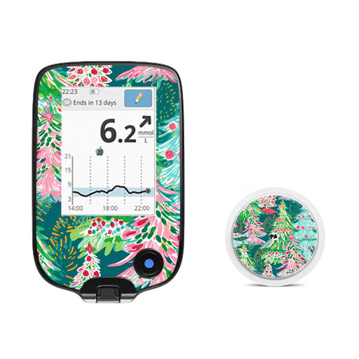 Peelz Festive Forest Freestyle Libre 2 Sticker - Pump Peelz Peelz/Stickers White Smoke Receiver + Sensor