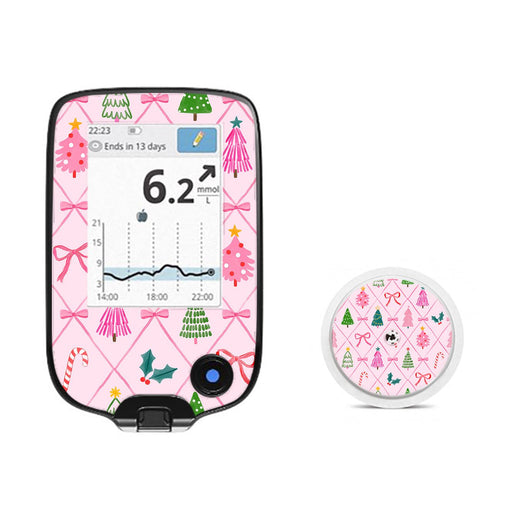 Peelz Coquette Christmas Freestyle Libre 2 Sticker - Pump Peelz Peelz/Stickers White Smoke Receiver + Sensor
