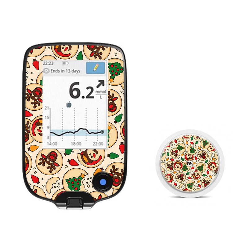 Peelz Santa's Cookies Freestyle Libre 2 Sticker - Pump Peelz Peelz/Stickers White Smoke Receiver + Sensor