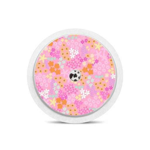 Peelz Pink Petals Freestyle Libre 2 Sticker - Pump Peelz Peelz/Stickers White Smoke Receiver + Sensor,Sensor Only