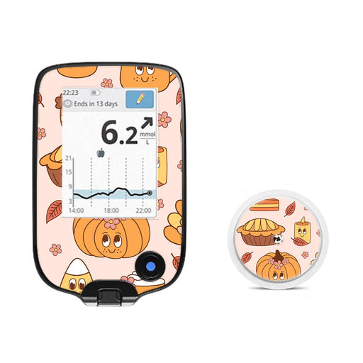 Peelz Cozy Harvest Freestyle Libre 2 Sticker - Pump Peelz Peelz/Stickers White Smoke Receiver + Sensor,Sensor Only