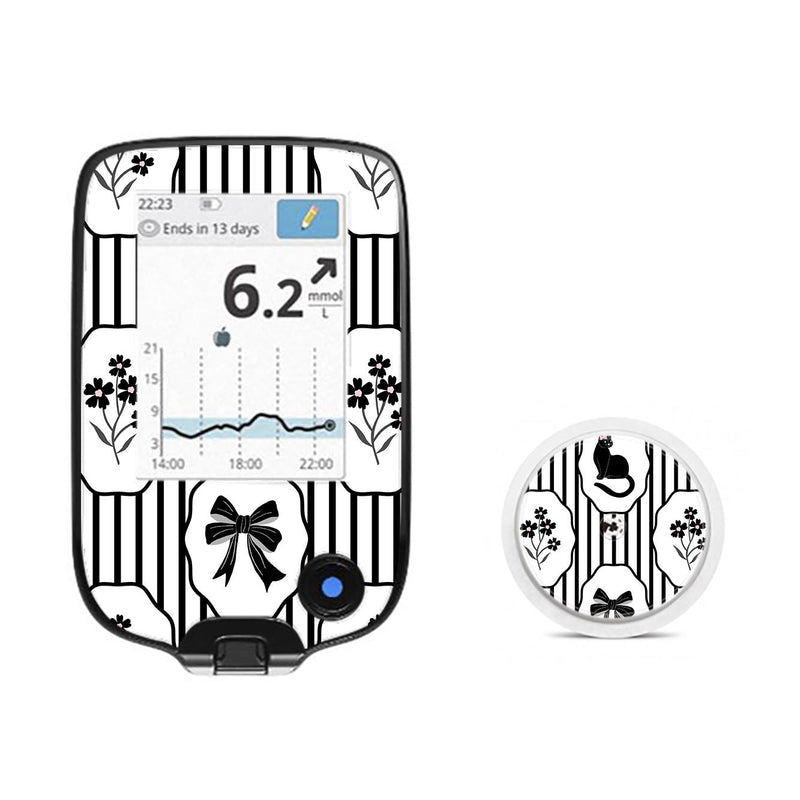 Peelz Midnight Cat Freestyle Libre 2 Sticker - Pump Peelz Peelz/Stickers White Smoke Receiver + Sensor,Sensor Only