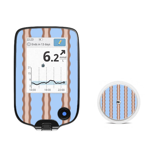 Peelz Boardwalk Waves Freestyle Libre 2 Sticker - Pump Peelz Peelz/Stickers White Smoke Receiver + Sensor,Sensor Only
