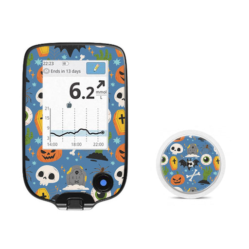 Peelz Spooky Night Freestyle Libre 2 Sticker - Pump Peelz Peelz/Stickers White Smoke Receiver + Sensor,Sensor Only