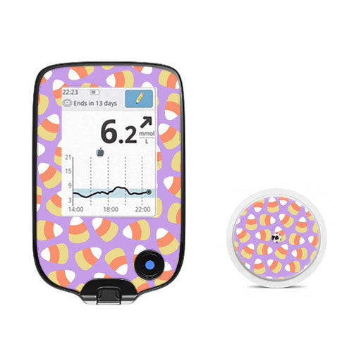 Peelz Candy Corn Freestyle Libre 2 Sticker - Pump Peelz Peelz/Stickers White Smoke Receiver + Sensor,Sensor Only
