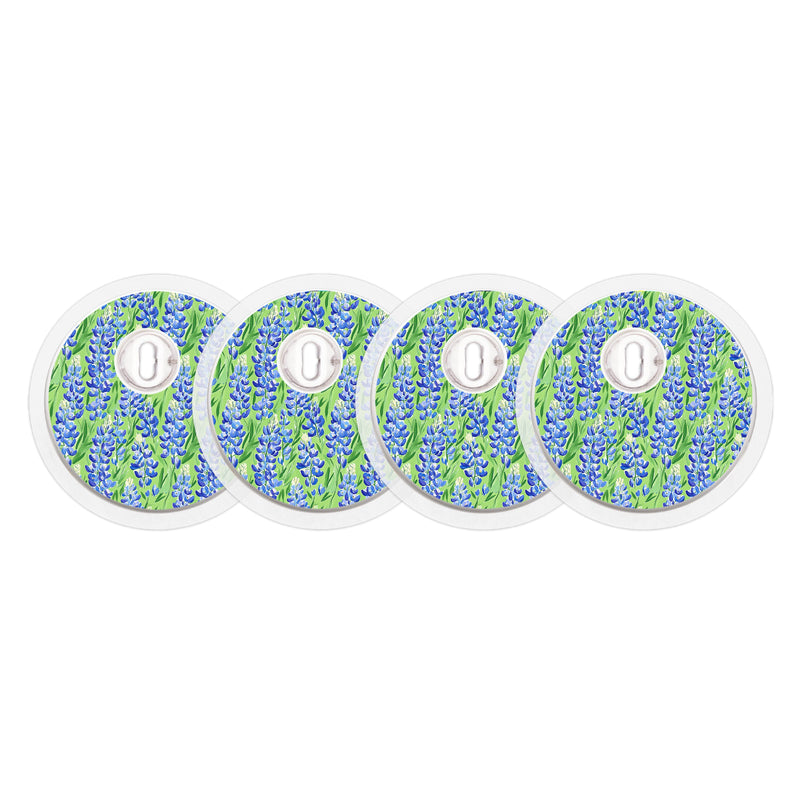 Peelz Blue Blooms Designed for the FreeStyle Libre 3 Plus & Lingo  Sensor Peelz/Stickers White Smoke 4-pack (Set of 4 Stickers)