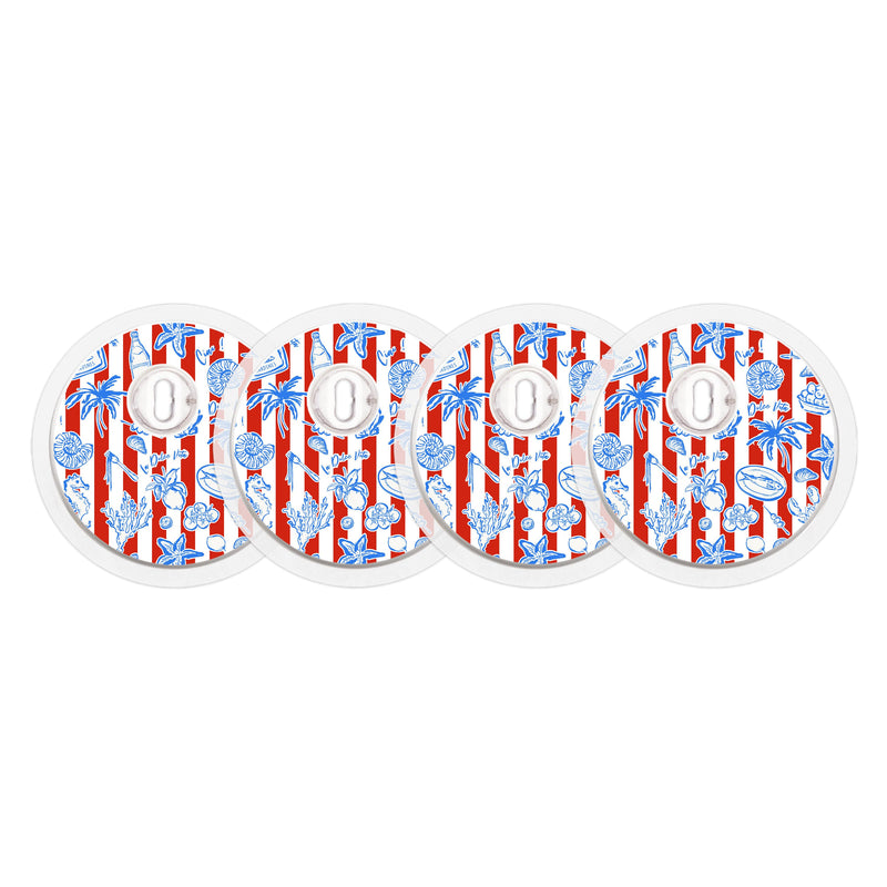 Peelz Spritz Parade FreeStyle Libre 3 Plus & Lingo  Sensor Sticker - Pump Peelz Peelz/Stickers White Smoke 4-pack (Set of 4 Stickers)