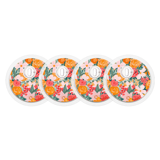 Peelz Blush Blossom Designed for the FreeStyle Libre 3 Plus & Lingo  Sensor Peelz/Stickers White Smoke 4-pack (Set of 4 Stickers)