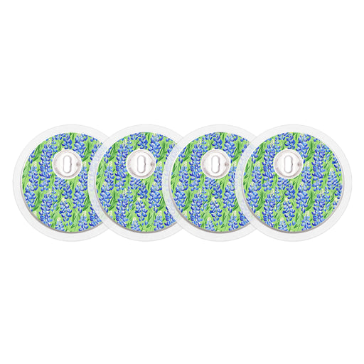 Peelz Blue Blooms Designed for the FreeStyle Libre 3 Plus & Lingo  Sensor Peelz/Stickers White Smoke 4-pack (Set of 4 Stickers)
