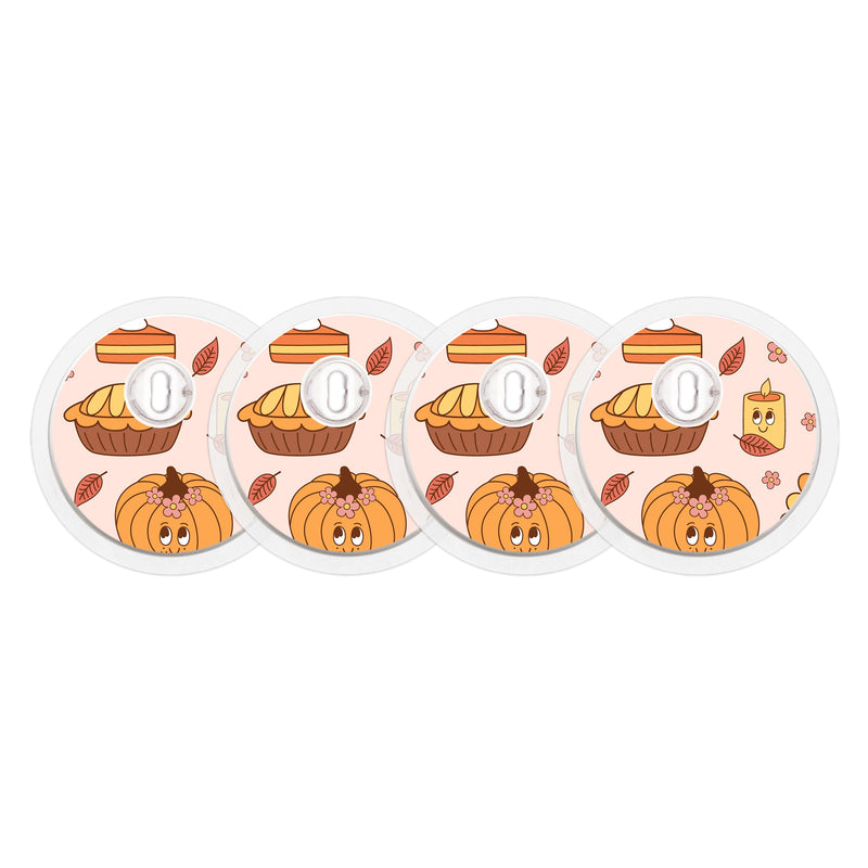 Peelz Cozy Harvest FreeStyle Libre 3 Plus & Lingo  Sensor Sticker - Pump Peelz Peelz/Stickers White Smoke 4-pack (Set of 4 Stickers)