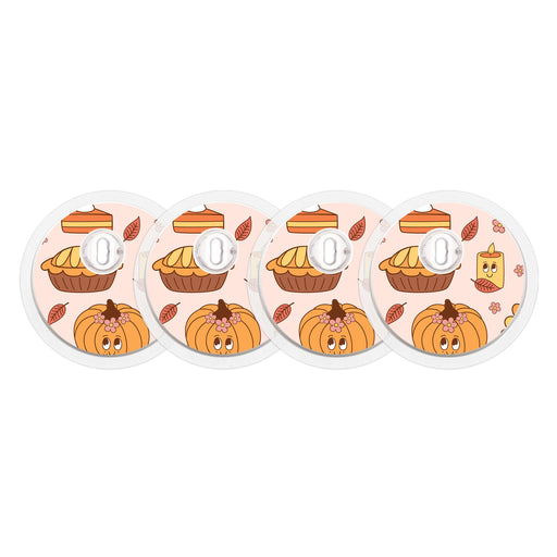 Peelz Cozy Harvest FreeStyle Libre 3 Plus & Lingo  Sensor Sticker - Pump Peelz Peelz/Stickers White Smoke 4-pack (Set of 4 Stickers)