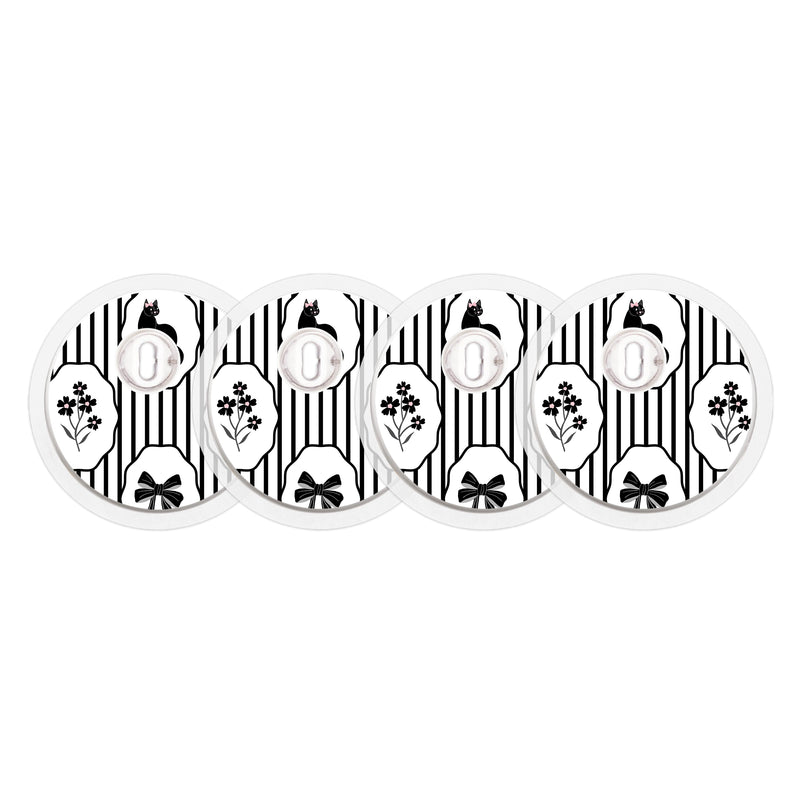 Peelz Midnight Cat FreeStyle Libre 3 Plus & Lingo  Sensor Sticker - Pump Peelz Peelz/Stickers White Smoke 4-pack (Set of 4 Stickers)
