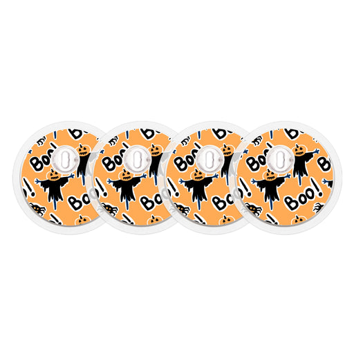 Peelz Pumpkin Boo FreeStyle Libre 3 Plus & Lingo  Sensor Sticker - Pump Peelz Peelz/Stickers White Smoke 4-pack (Set of 4 Stickers)