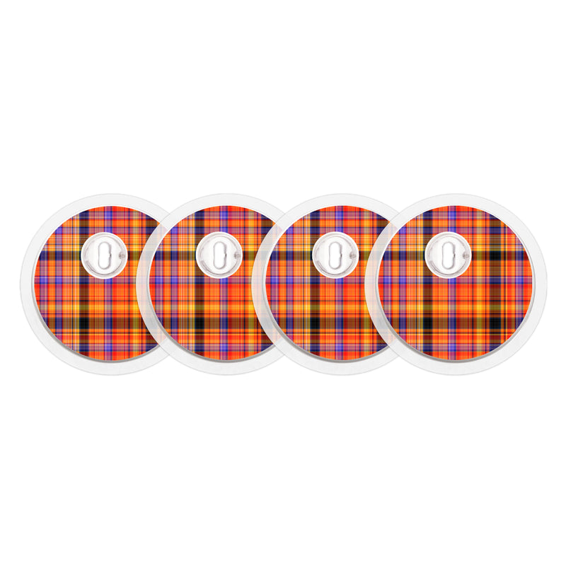 Peelz Pumpkin Plaid FreeStyle Libre 3 Plus & Lingo  Sensor Sticker - Pump Peelz Peelz/Stickers White Smoke 4-pack (Set of 4 Stickers)