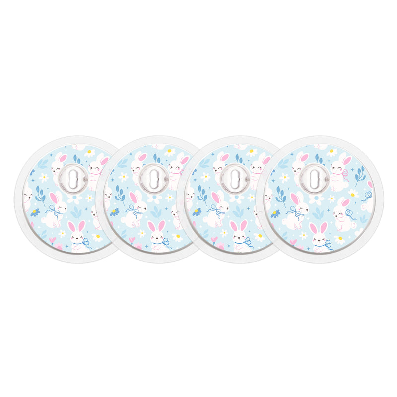 Peelz Sweet Bunnies FreeStyle Libre 3 Plus & Lingo  Sensor Sticker - Pump Peelz Peelz/Stickers White Smoke 4-pack (Set of 4 Stickers)