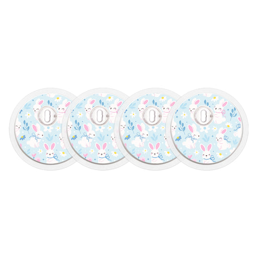 Peelz Sweet Bunnies FreeStyle Libre 3 Plus & Lingo  Sensor Sticker - Pump Peelz Peelz/Stickers White Smoke 4-pack (Set of 4 Stickers)