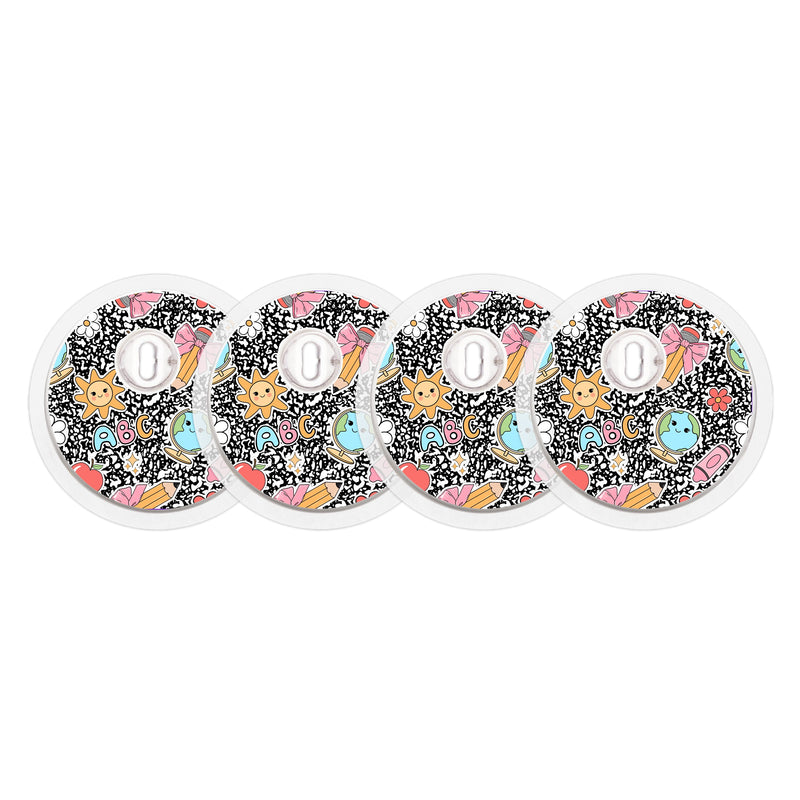 Peelz Cute Class FreeStyle Libre 3 Plus & Lingo  Sensor Sticker - Pump Peelz Peelz/Stickers White Smoke 4-pack (Set of 4 Stickers)
