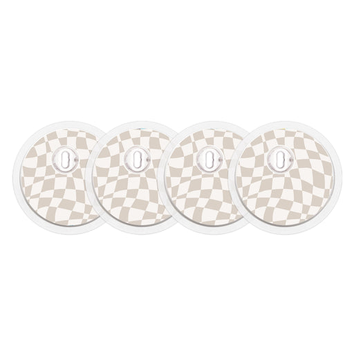 Peelz Creamy Check FreeStyle Libre 3 Plus & Lingo  Sensor Sticker - Pump Peelz Peelz/Stickers White Smoke 4-pack (Set of 4 Stickers)
