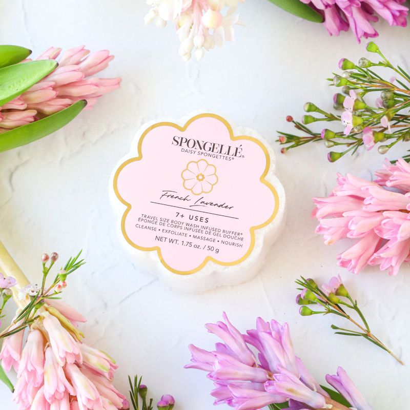 Spongellé French Lavender | Daisy Spongette Body Wash Infused Buffer Misty Rose