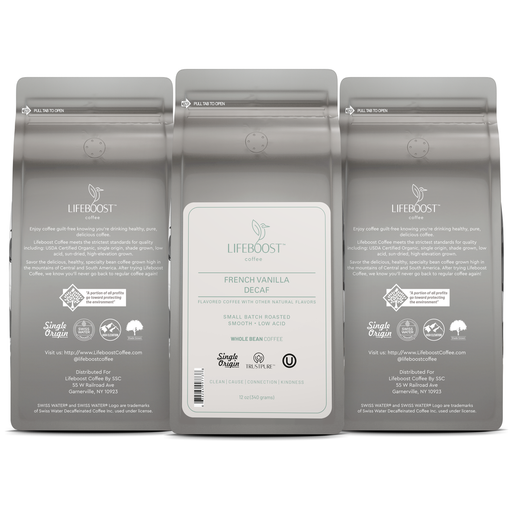 Lifeboost Coffee French Vanilla Decaf Decaf Roast Dark Gray Whole Bean / 3