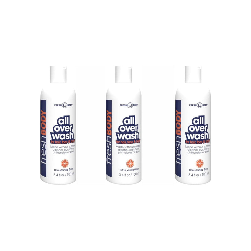 Fresh Body FB® Fresh Bodywash All Over Wash - Citrus Vanilla Grove - 3.4 fl oz Travel Size Body Wash Dark Slate Gray 3 pack