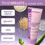 Fresh Body FB® Fresh Breasts Anti-Chafing Cream 3.4 oz Feminine Deodorant White Smoke 1 tube,1 Tube + 15 On-the-Go,2 tubes,4 tubes,8 tubes,24 tubes (case)