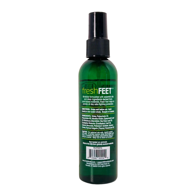 Fresh Body FB® Fresh Feet Foot Spray with Eucalyptus, Spearmint & Tea Tree Oil - 4 oz Spray Bottle Foot Odor Removers Dark Slate Gray 1 pack,3 pack,6 pack,30 pack (Full Case)