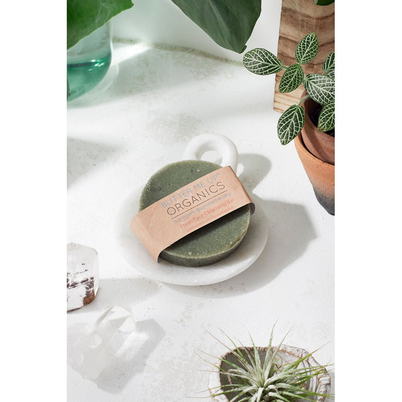Butter Me Up Organics Face Wash Facial Cleansing Bar with French Green Sea Clay Face Light Gray