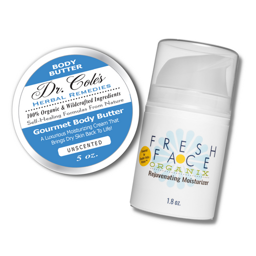 COLEHERBALS LLC Fresh Face Cream and Dr. Cole's Body Butter Bundle Herbal Light Gray