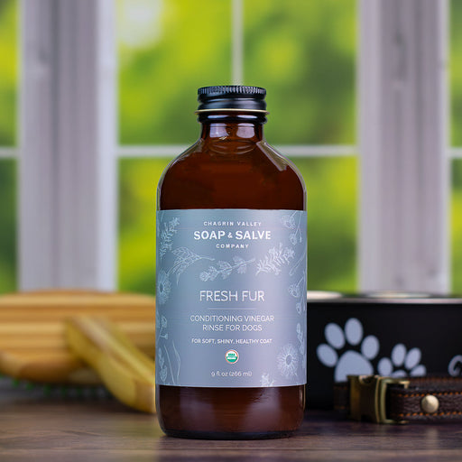 Chagrin Valley Soap & Salve Apple Cider Vinegar Rinse Concentrate: Fresh Fur Pets Dark Gray 9 fl oz Bottle