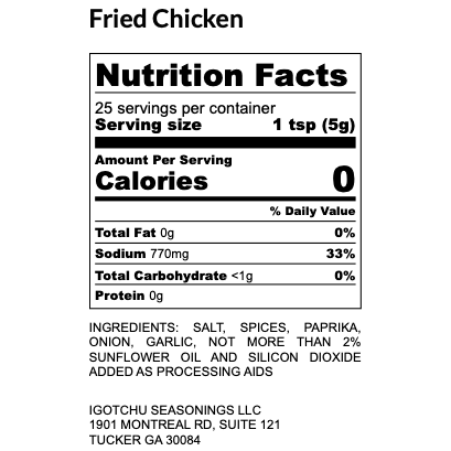 Igotchu Fried Chicken seasoning