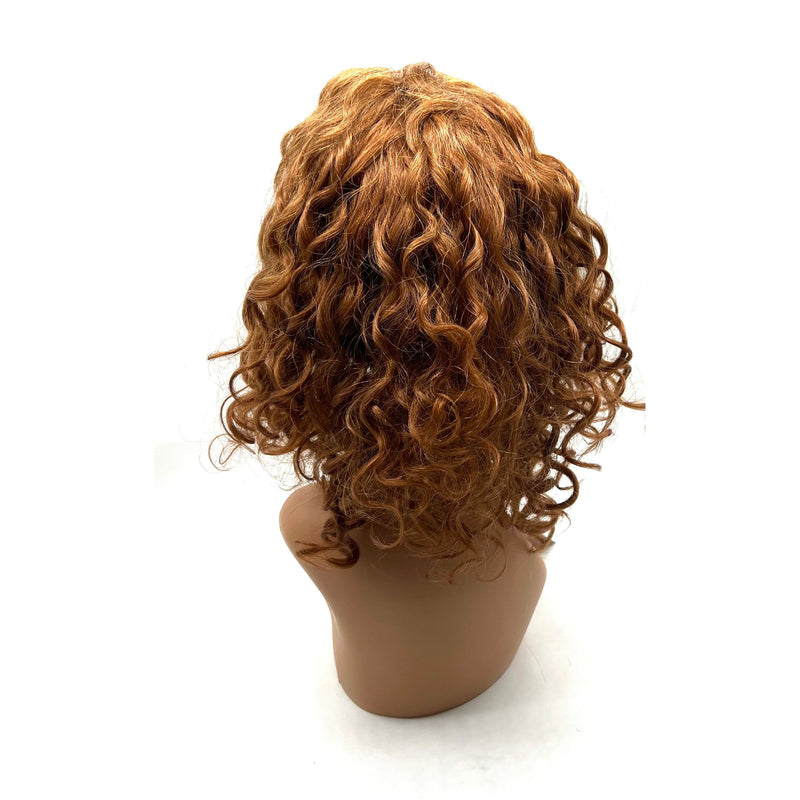 VIP Extensions VIP Remy Human Hair Lace Front Wig '500', Curly, 15" Wig Saddle Brown 1 - Jet Black,2 - Dark Brown,4 - Medium Brown,F4/27 -  Medium Brown mixed w/ Strawberry Blonde,F4/30 - Brown / Champagne,L27 - Strawberry Blonde,L30 - Light Auburn,L33 - Dark Auburn,L6 - Chestnut Blonde
