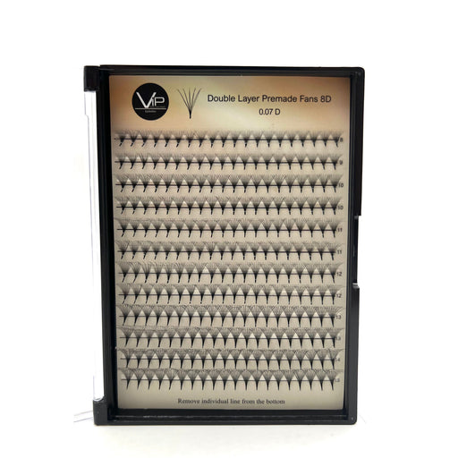 VIP Extensions VIP Double Layer Premade Fans 5D / 8D Mix, 8-15mm Eyelash Extensions White Smoke 5DC0.07 9CM 8-15