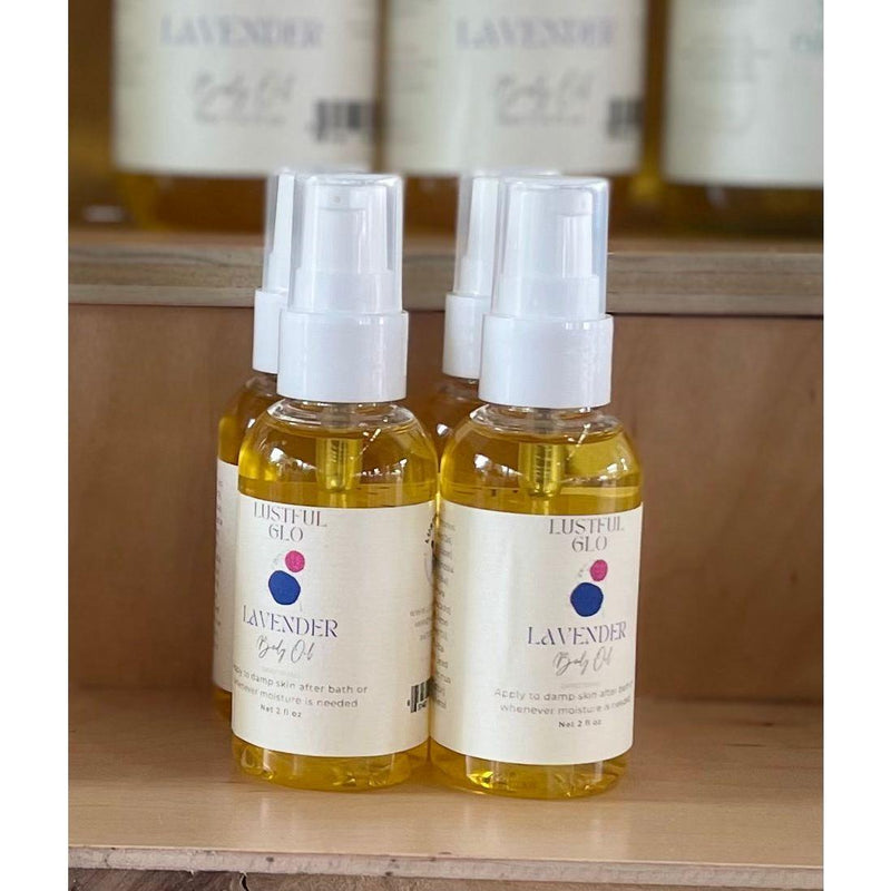 Lustful Bath, LLC LUSTFUL GLO BODY OIL Body Oil Gray Baby Powder / Full,Baby Powder / Travel,Basic Betty (Unscented) / Full,Basic Betty (Unscented) / Travel,Blue / Full,Blue / Travel,Cedar Musk / Full,Cedar Musk / Travel,Cherry Blossom / Full,Cherry Blossom / Travel,Cocoa Cashmere / Full,Cocoa Cashmere / Tr