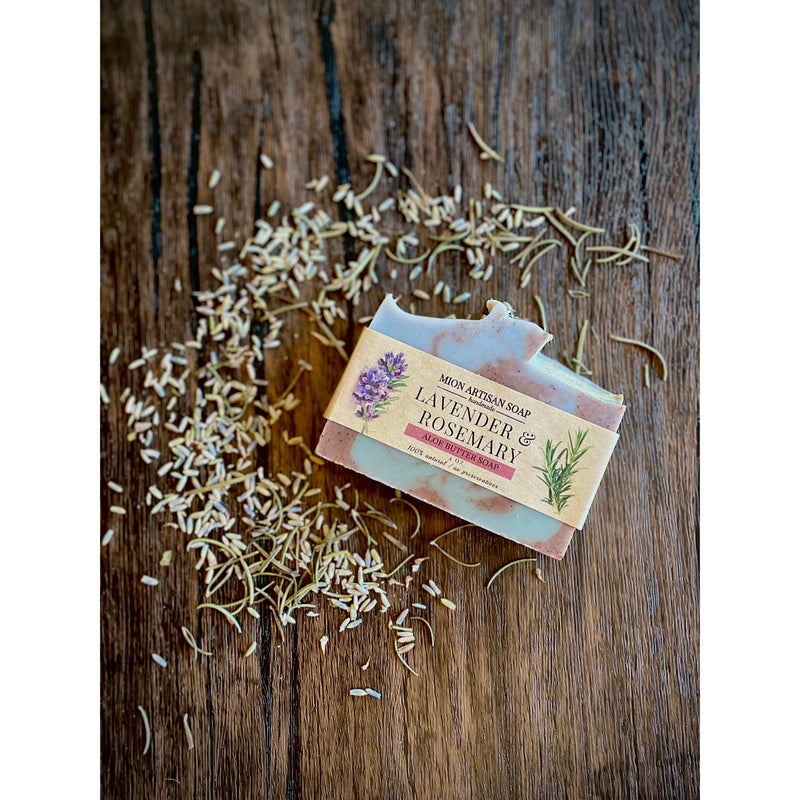 MION Artisan Soap Co. Lavender and Rosemary | Aloe Butter Soap Dark Olive Green