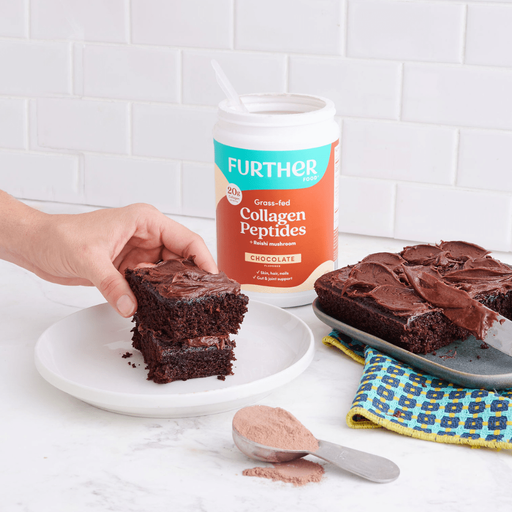 Further Food Chocolate Collagen Peptides Powder Collagen Light Gray 11 oz. (14 SERVINGS),24 oz. (30 SERVINGS),Stick Packets (12 ct.)