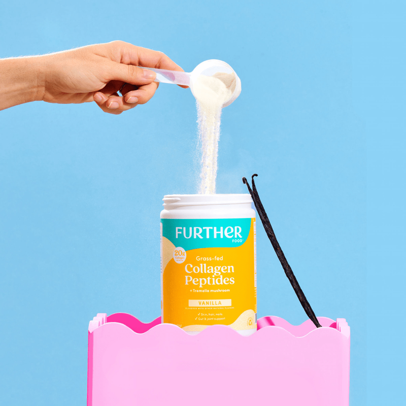 Further Food Vanilla Collagen Peptides Powder Collagen Sky Blue 10.4 Ounce (14 SERVINGS),22 Ounce (30 SERVINGS),Stick Packets (12 ct.)