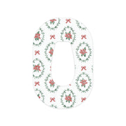 Peelz Poinsettia Parade Dexcom G6 Patch Tape - Pump Peelz Patch Medical Tape White Smoke 12-Pack (Set of 12 Patches),4-Pack (Set of 4 Patches),1-Single (One Patch)